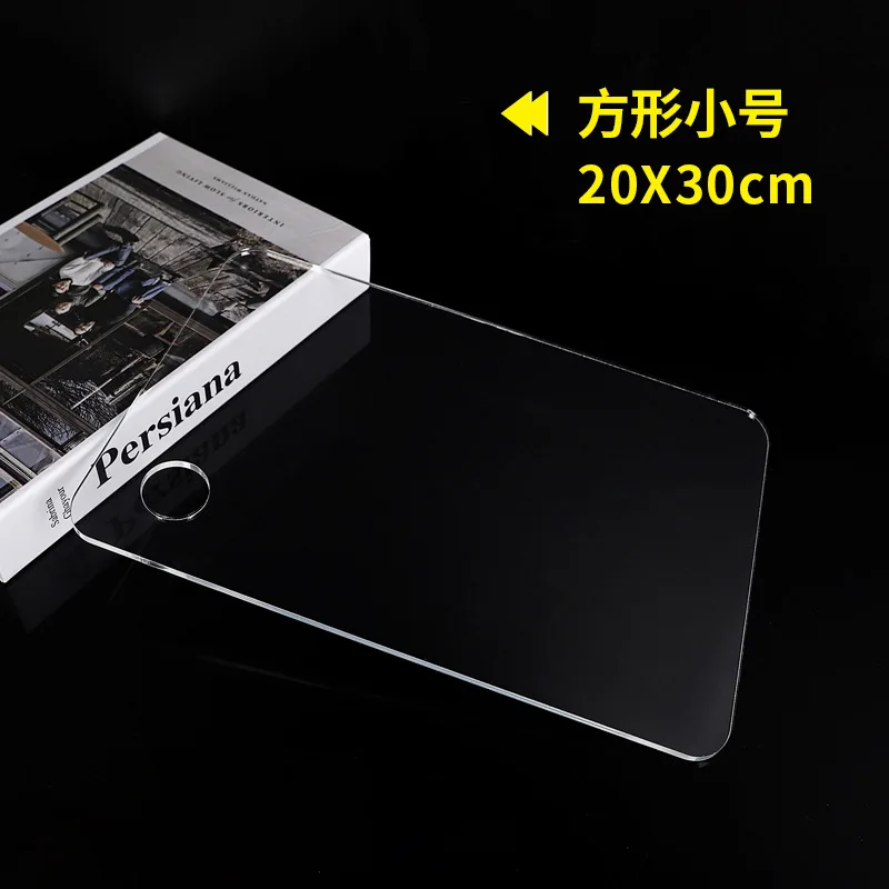 Nail Supplies Wholesale Oval/Square Transparent Acrylic Palette Acrylic Powder Pigment Nail Art Gel Palette