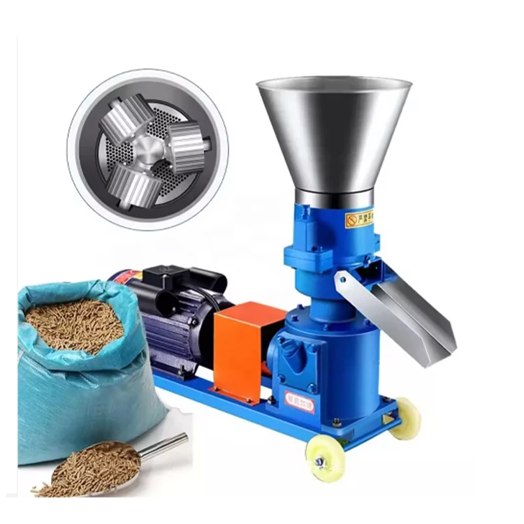 Small Poultry Chicken Fish Pig Goat Cattle Cat Animal Pellet Manufacturing Pelletizing Machine Feed Processing Machine