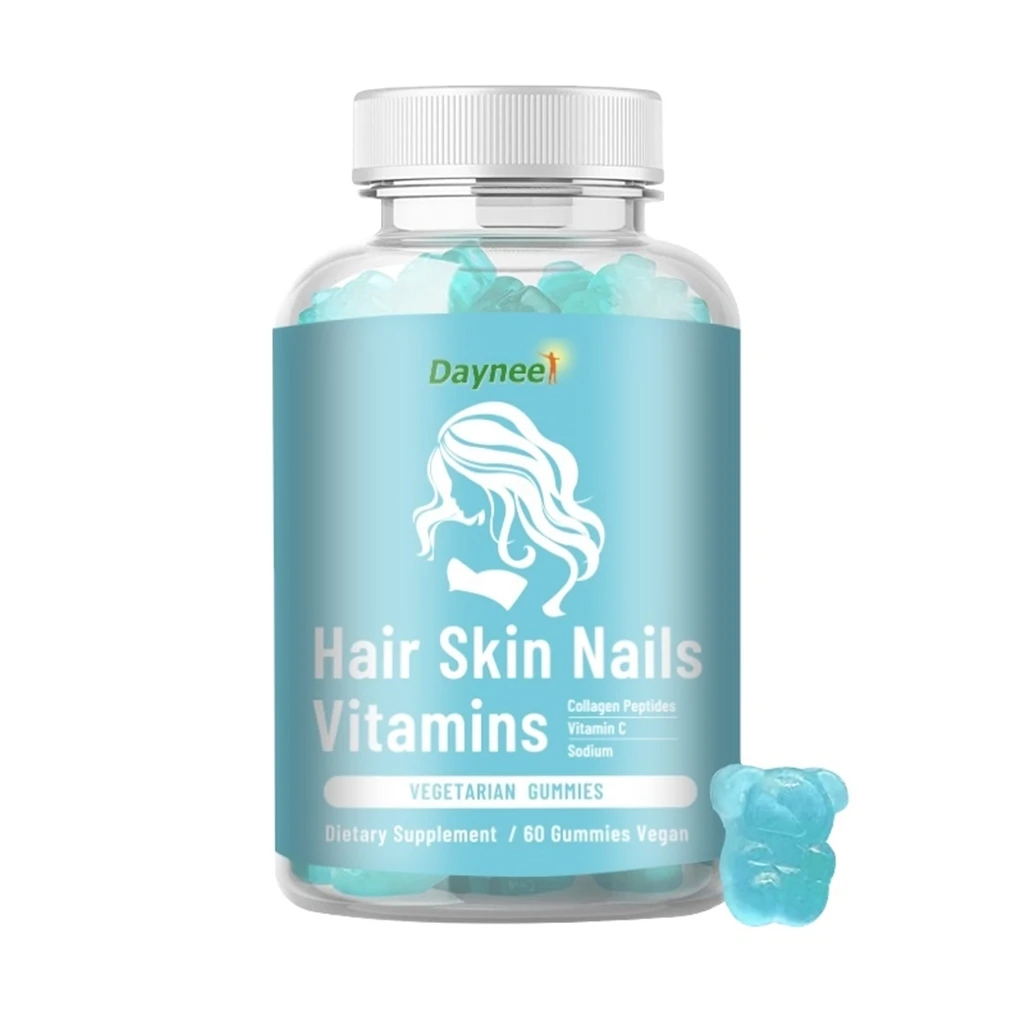 Private label Hair Skin Nail Gummies top quality HACCP ISO Food Safety halal gummies branded gummy fast food