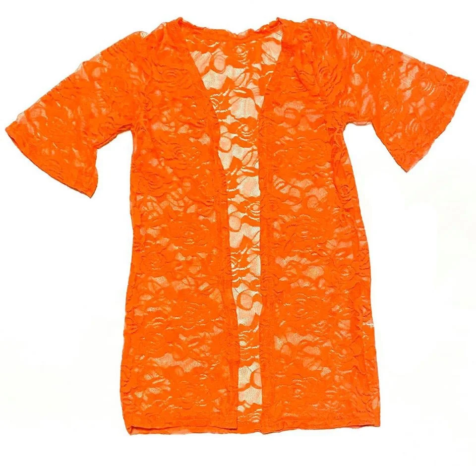 
Mommy and Me Mother and Baby Girls matching outfifts super soft stretchy bell sleeve long lace knit duster kimono cardigan 