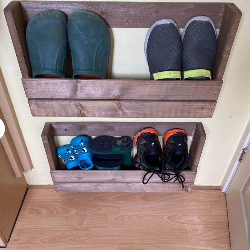 Cabinet Wood Wall Shoe Rack Europe Design Home Furniture Mounted Shoes Holder
