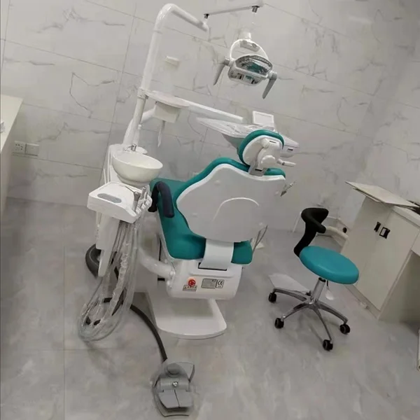 Dental Chair Unit Ergonomic Customized Color With Stool Cabinet and Lamp Dentist Equipment for Clinic Hot Sale