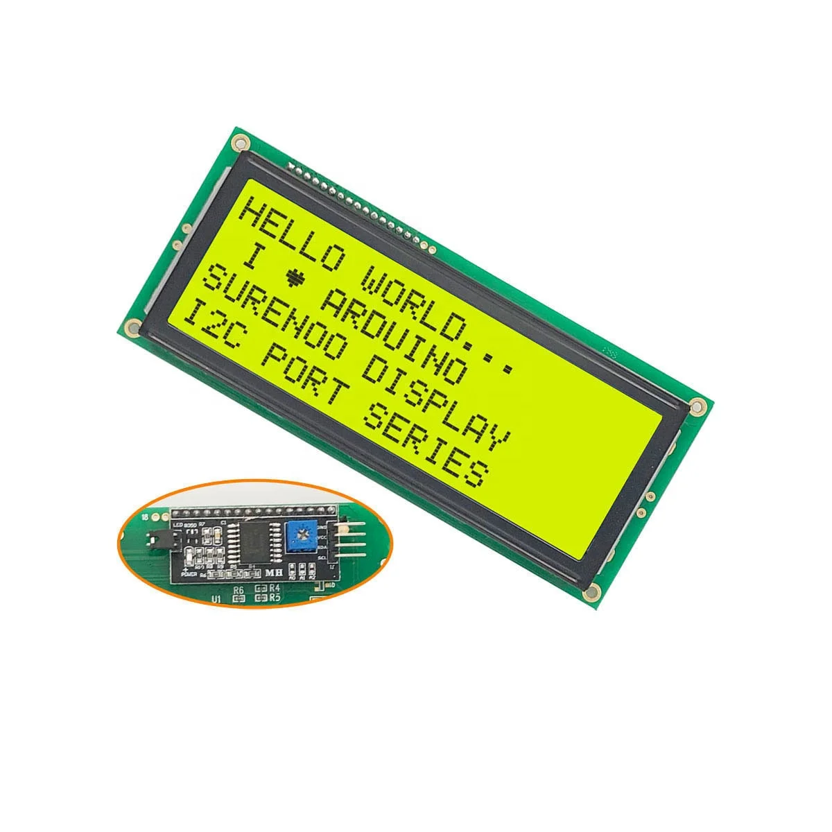 
204 2004 20X4 Larger Size Serial I2C IIC FSTN STN Blue Yellow Green White Character LCD Module Display Screen Panel LCM 