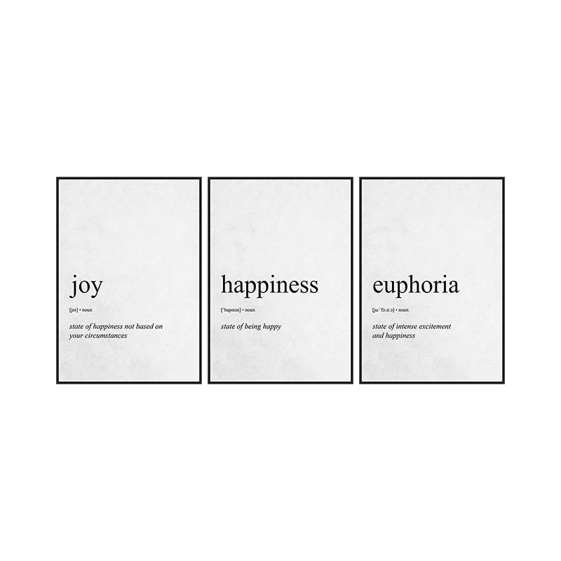 Motivational Golden Word Explanation Canvas Painting Posters Prints Nordic Wall Art for Home Decor Print By Numbers Still Life