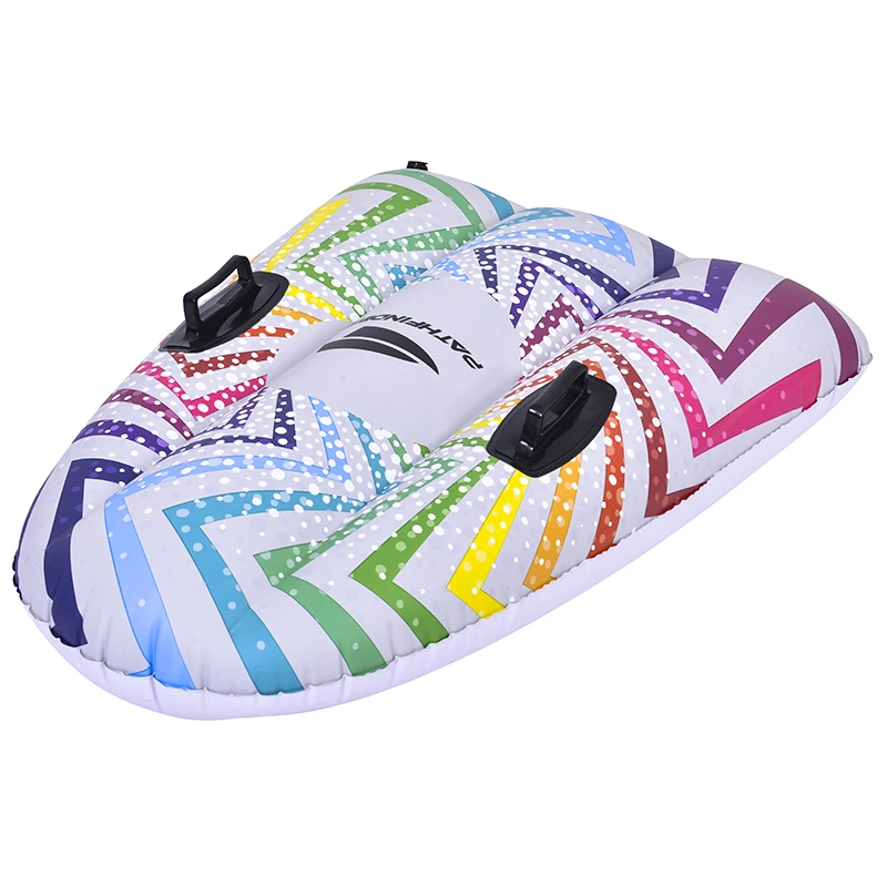 Manufacturer wholesale safety inflatable PVC swimming ring ski ring blue inflatable snow tube inflatable snow sled