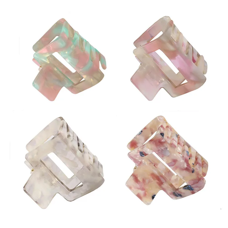5CM Square acetic acid plate gripper Fashion simple hairpin Large Size Strange Hand Clip Flower Hair Clip