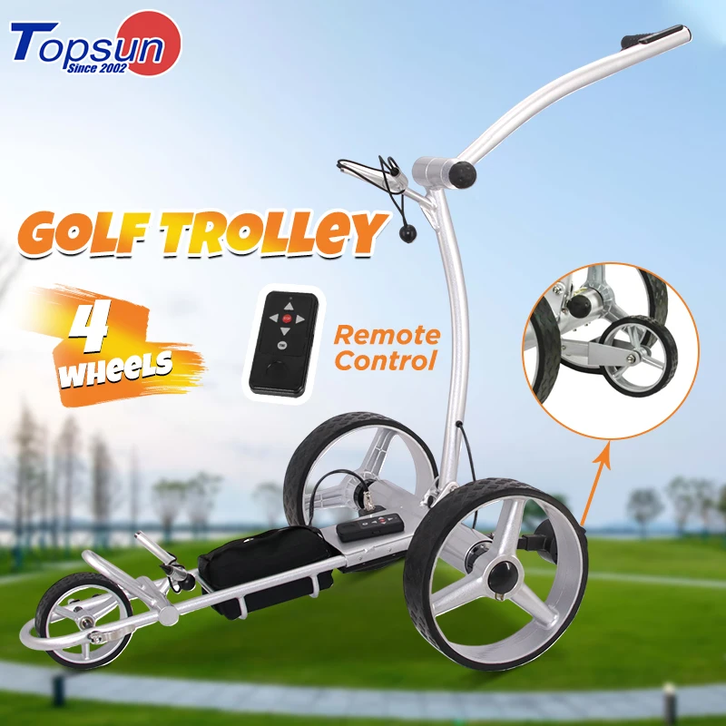 High Quality Stainless Steel 3 Wheel Golf Push Trolley