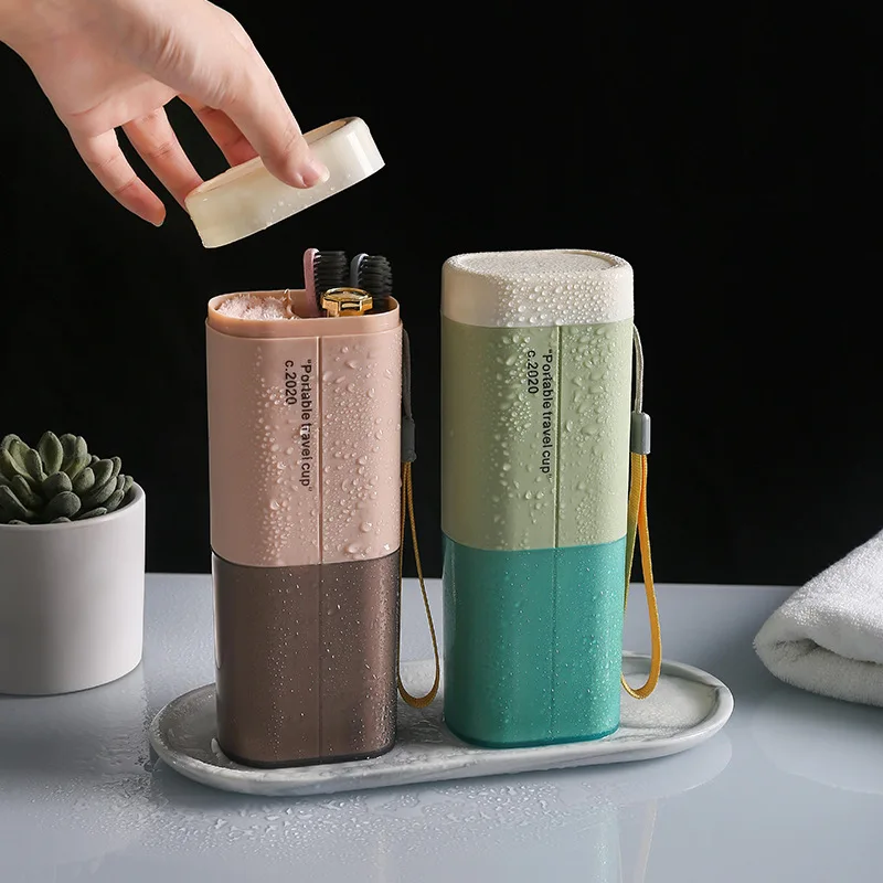 Creative new portable toothbrush retainer holder travel washing suction multi-funtional tooth brush storage boxes case