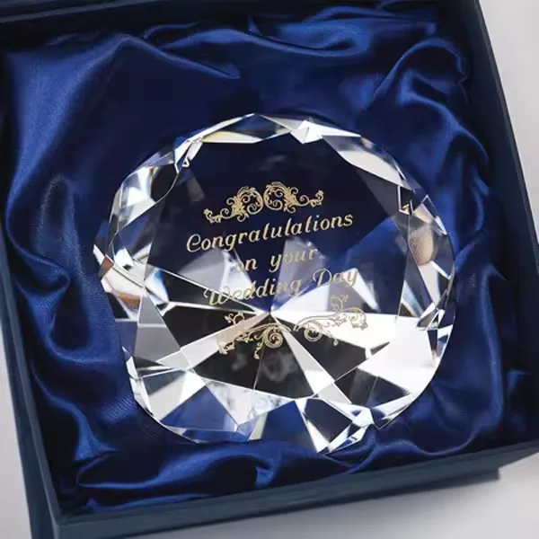 Gifts Sets Optical Clear K9 Crystal Glass Diamond Paperweight/Wholesale transparent Crystal Diamond for Wedding Return Gifts