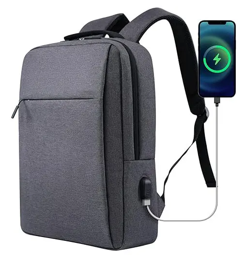Рюкзак для ноутбука рюкзак колледжа с USB-портом зарядки водостойкий подходит компьютера 15 6 дюймов