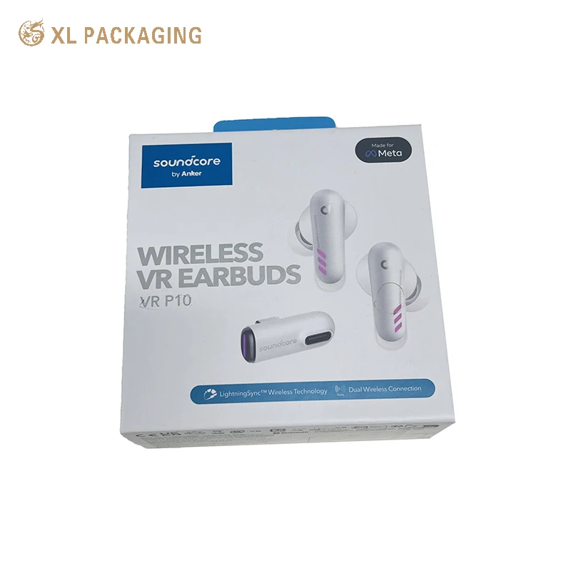 Custom Wireless Headphones Packaging Bluetooth Earphone Box Lid And Base Box For Music