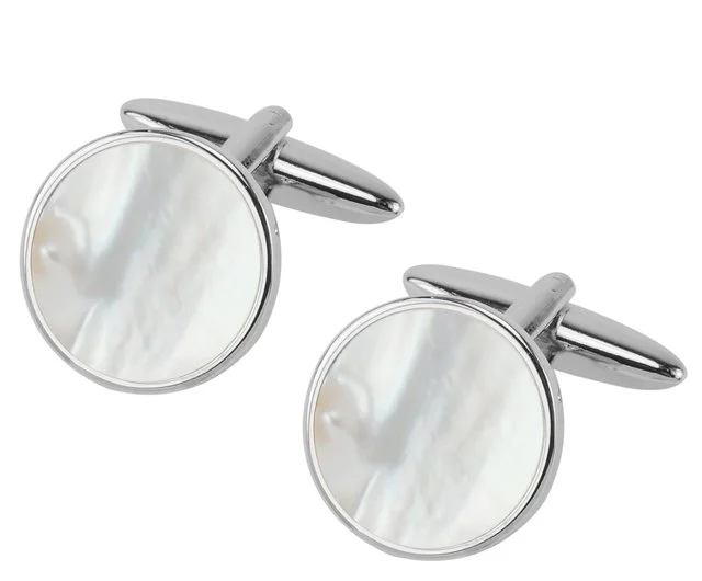 Custom high quality nickle mother of pearl cufflinks