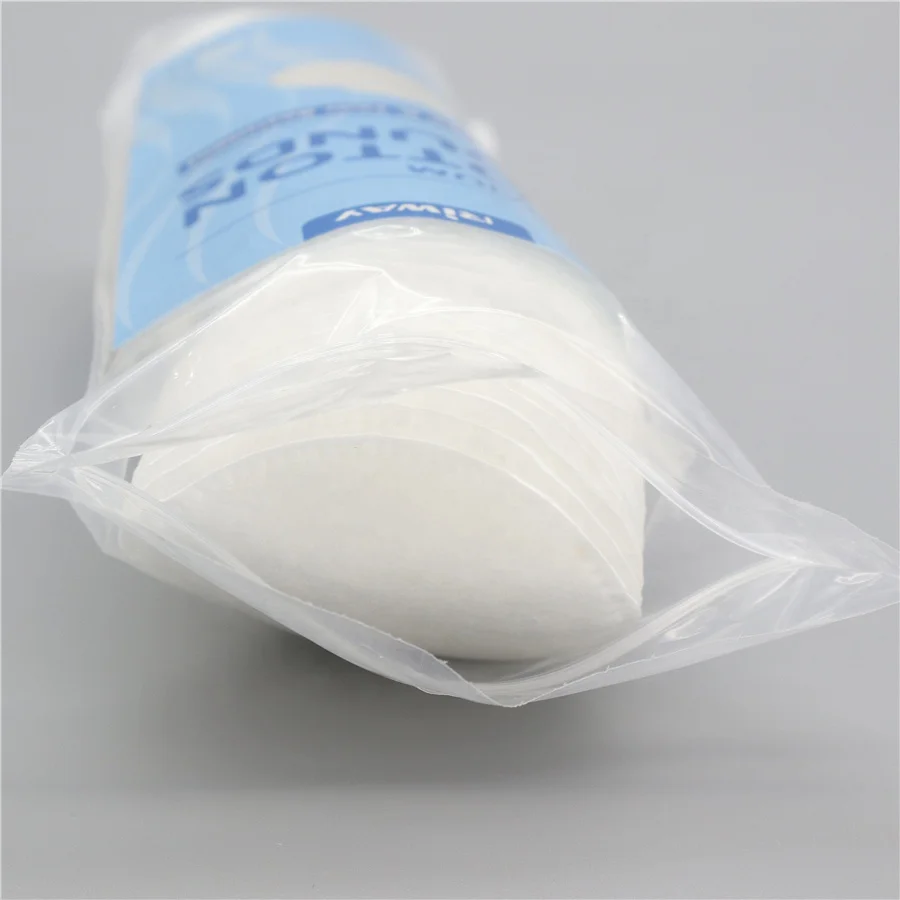 Round Cosmetic Cotton Pads Makeup Round Pad Single Wipes Cleaning 10000 Packs Custom-made Eco-friendly