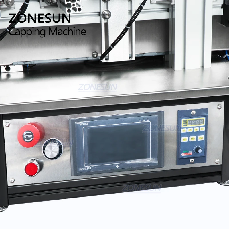 ZONESUN ZS-XG1870 насос Пневматический флакон для рабочего стола винт Автоматическая Машина Для Укупоривания крышками и колпачками стекло аромат бутылка из ПЭТ