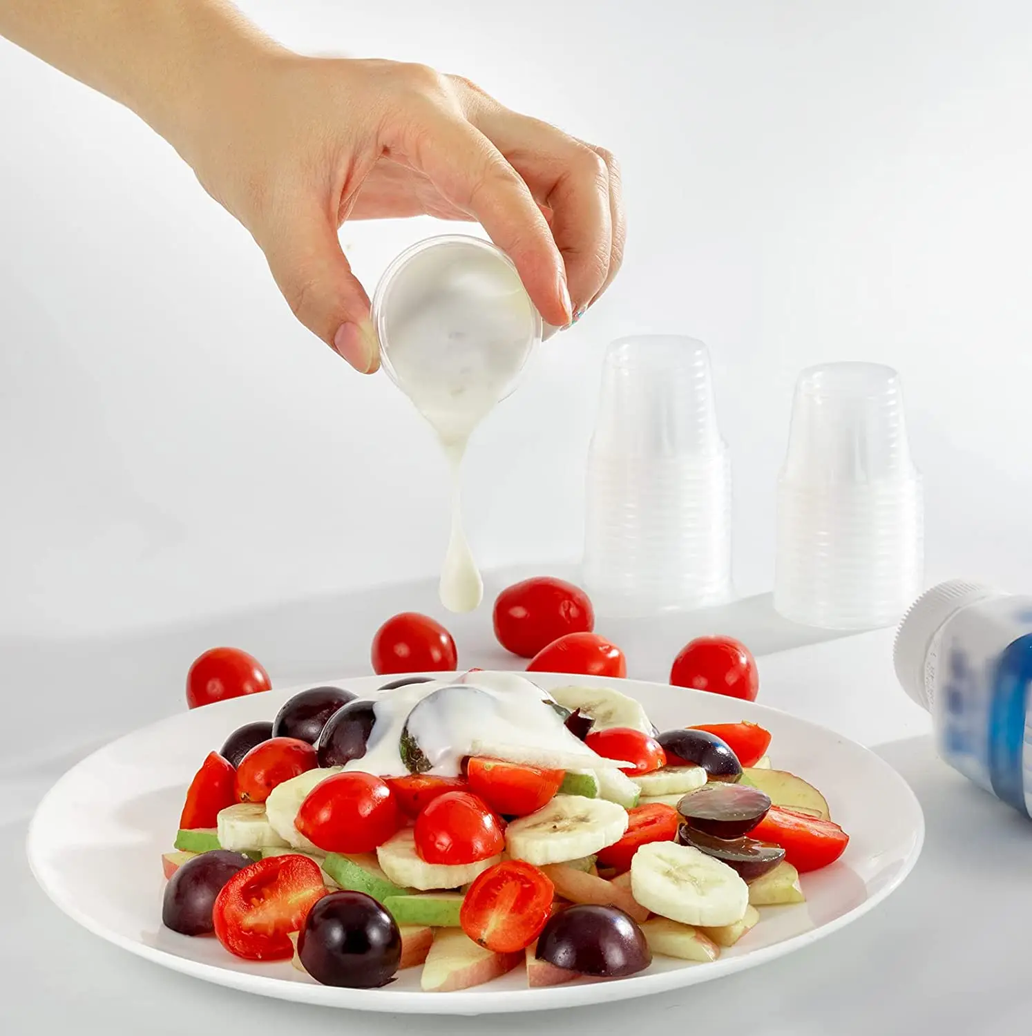 4oz Jello Shot Cups Condiment Pudding Cups sauce dipping Salad Dressing Container Disposable Mini Plastic Cup with lid