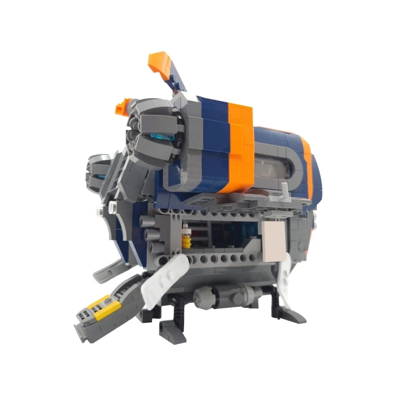 Goldmoc Small Spaceship DIY Bricks Toy MOC-158411 The Blue Fox Model Education Building Blocks Toy Set