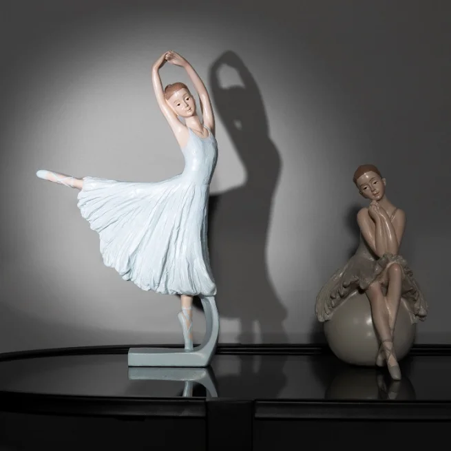Wholesale custom resin gifts room decor ballerina of polyesina sculpture dancing girl ballet dancer statue figurine