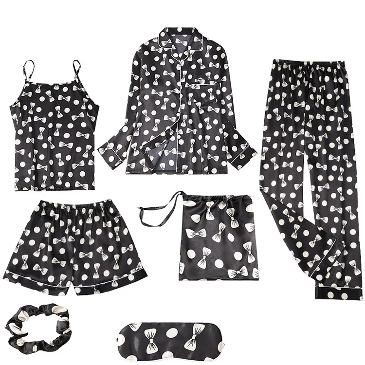 Women Comfortable satin pijamas sleepwear woman set satin