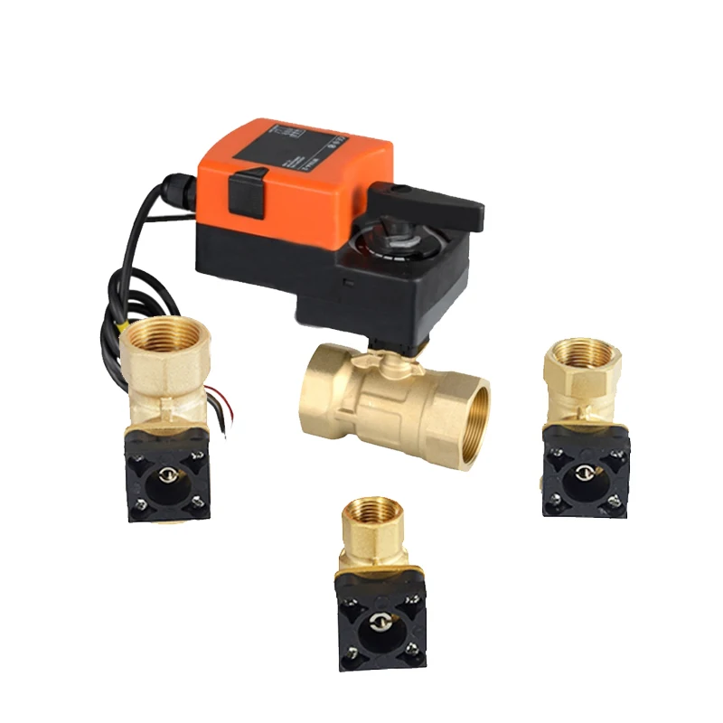 Winvall 24VDC/AC Actuator Electric Proportional Valve 0-10V/4-20mA Modulating Control Motorized Ball Valve with Manual Handle