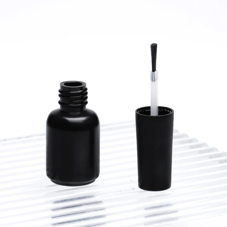 Professional private label gel glue container 7ml HDPE nail polish bottle with brush