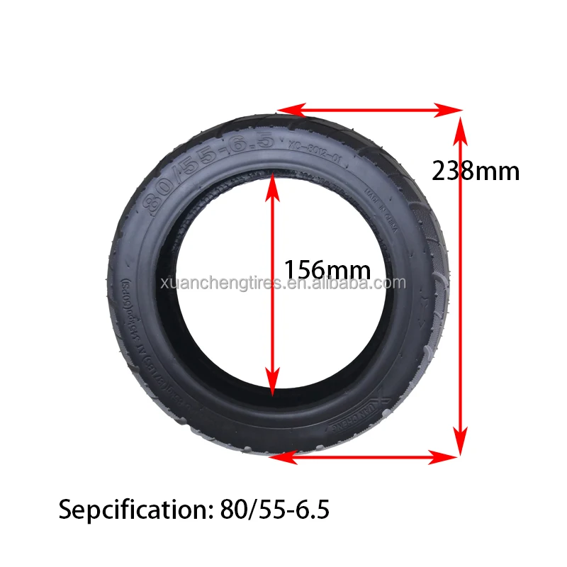 80/55-6.5 black rubber tube tire Scooter Outer Wheel Replacement Rubber Outer Tyre Scooter Wheel