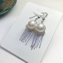 high Quality Freshwater Pearl 925 Sterling Silver Tassel Drop Earrings S925 Sterling Silver Drop Earrings For Women