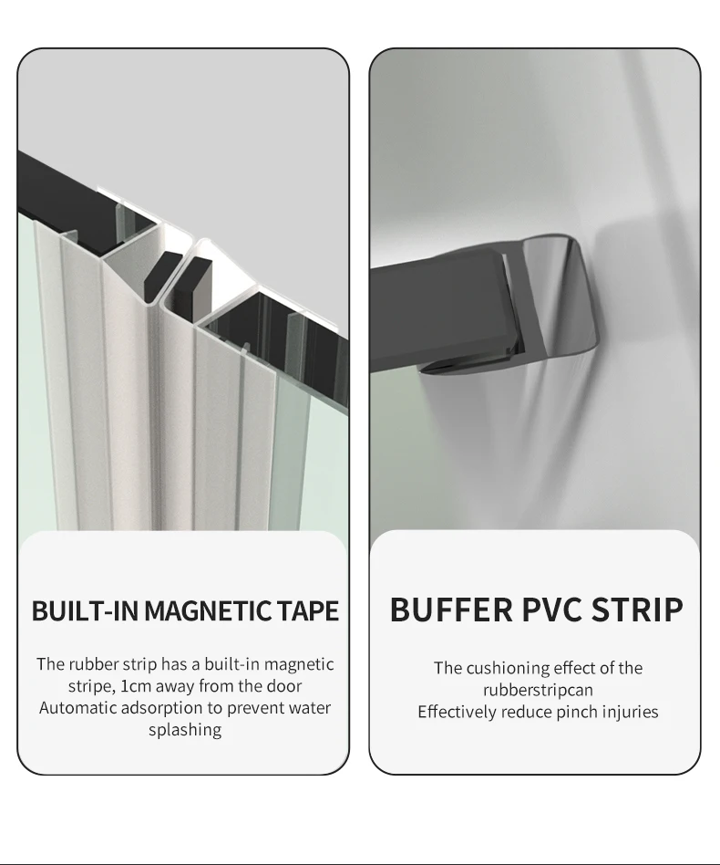 Shower Rooms Waterproof Steel Double Sided Shower Room Glass Door Handle Rollers Sliding Hotel Shower Modern Bathroom