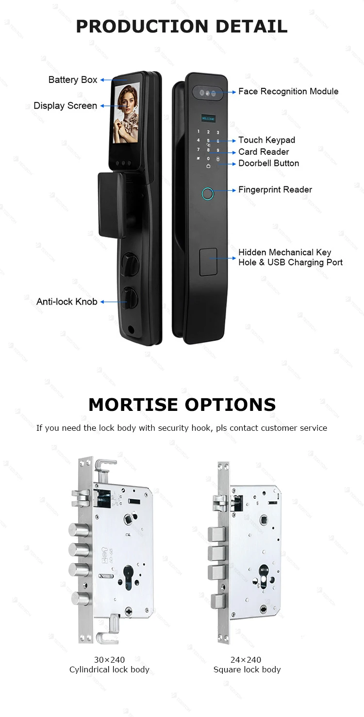 locksmith supplies cerradura inteligente tuya gate exterior main keyless wifi doorbell camera fingerprint biometric door lock