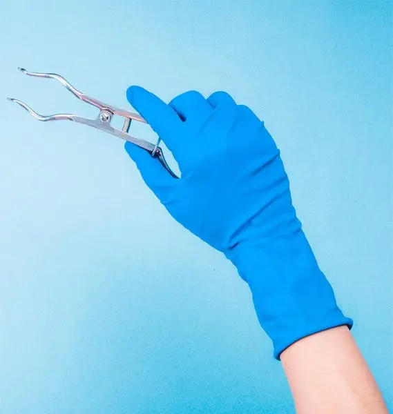 10 Mil Blue Latex Gloves Powder Free Thick Long Sleeve Hang Gloves Disposable Latex Exam Gloves Manufacturer