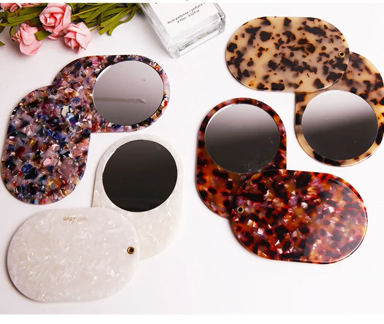Customized Private Label Single Side Acetate Mini Pocket Mirror for Makeup Gifts