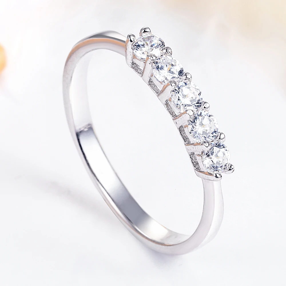 S925 sterling silver Ring ladies simple fashion diamond ring