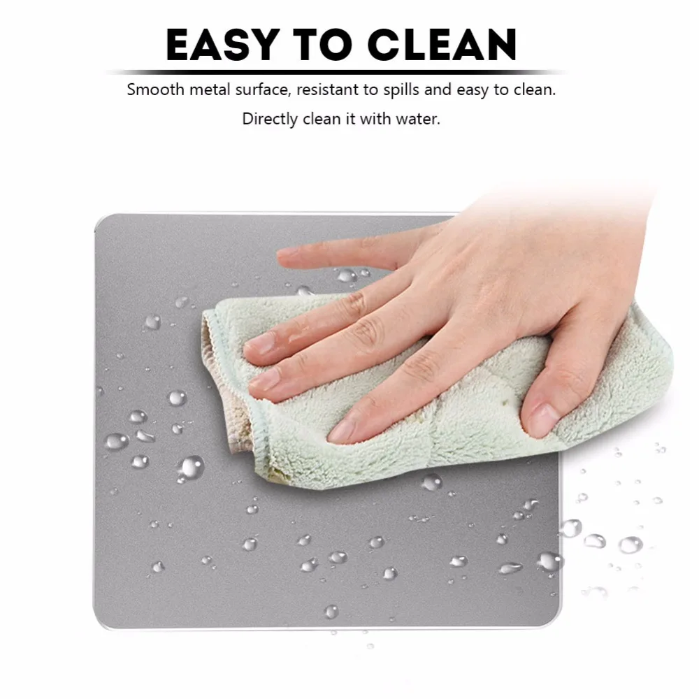 Thin and stylish pure metal mouse pad non-slip aluminum alloy mouse pad for computer and gaming