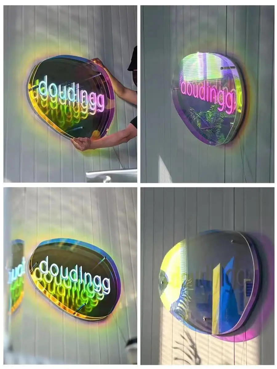 custom Abyss Mirror magic mirror led mirror sign 3d billboard neon Letter