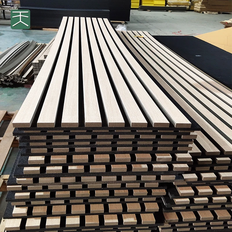 Tiange Wall And Ceiling Sound Absorbing Decor Pet With Wood Strip Acoustic Panels For Gymnastic