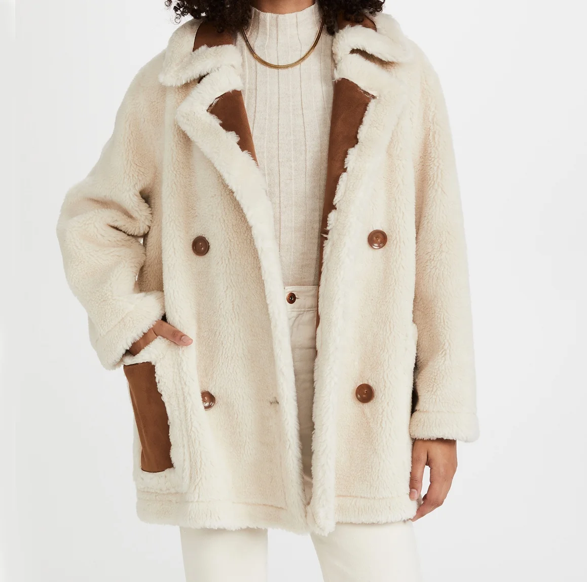 OEM/ODM women Grey Full-length Women Alpaca Wool Coat With Real Fox Fur