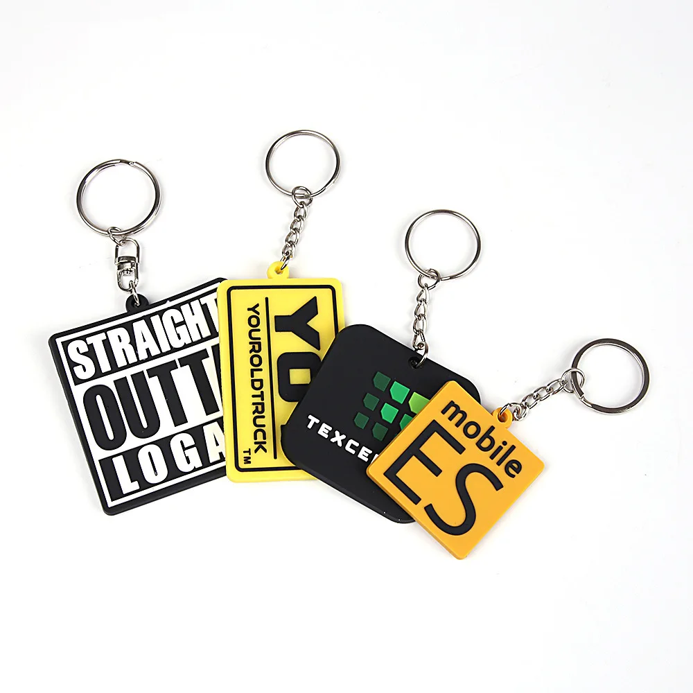 Wholesale Custom 2d/3d Soft Rubber Key Chain Silicone Keyring Plastic PVC Key Holder Chain Personalised Logo Fashion Keychains