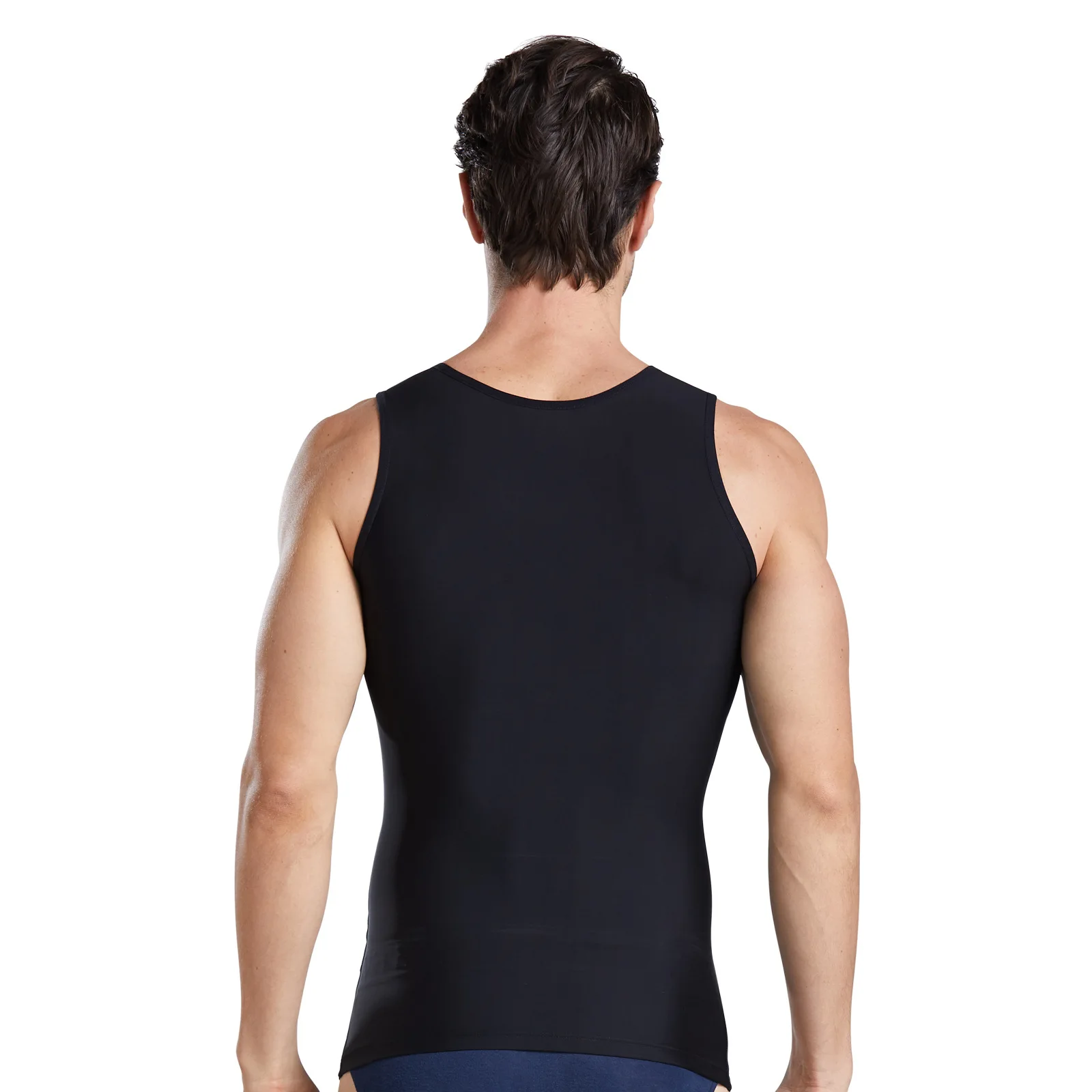 Amazon Plus Size Men Body Shapers Tank Tops Elastic Tight Fitting Sleeveless T-Shirt Vests Slimming Shaping Vest muscle top