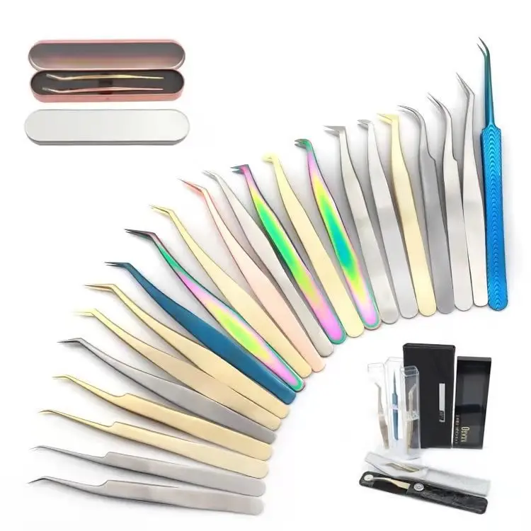 
Colorful Tweezers Eyelash Extension Kits Tools Best Stainless Steel Lashes Tweezers 