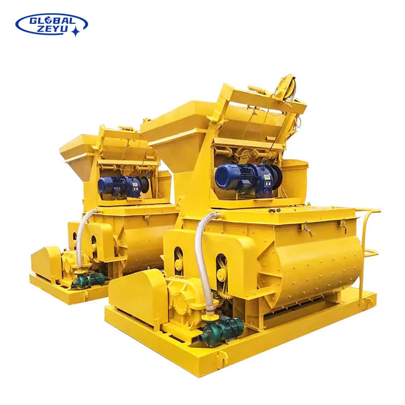Factory Manufacture 0.5 Cubic Meter Concrete Mixer Fully Automatic Control System JS500 Dual Axis Forced Concrete Mixer