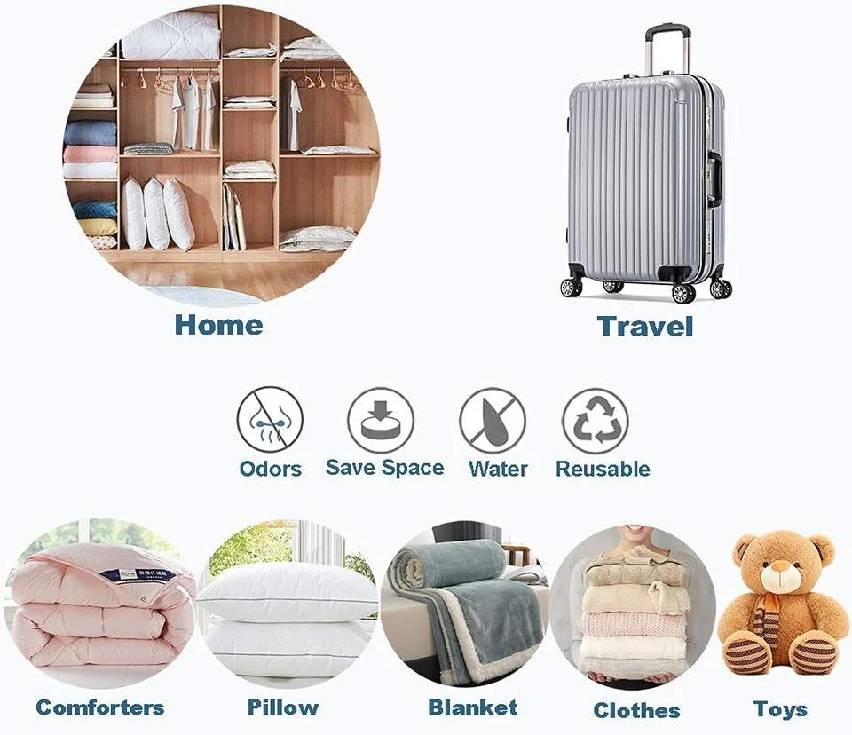 Huafeng  High Quality PET+PE medium travel vacuum storage bags for clothes - 50x7 vaccum compression bags travel