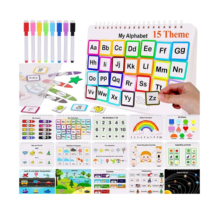 QINGTANG Preschool Learning quiet book Activities Montessori Preschool Busy Book for Toddlers