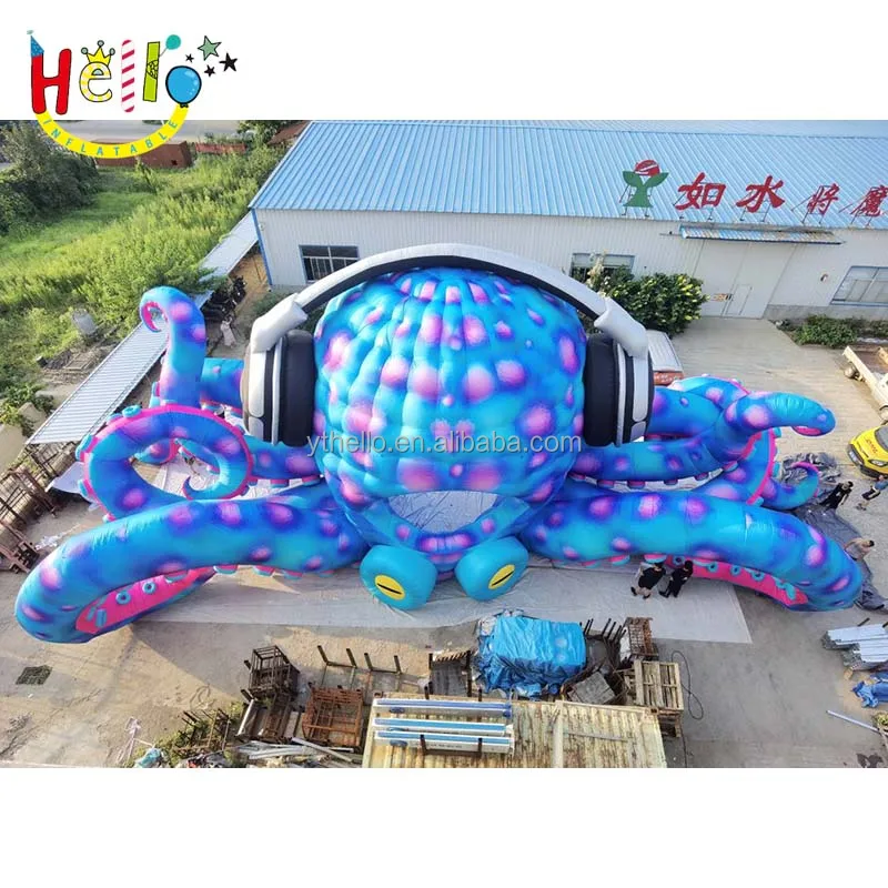 Inflatable lights octopus stage Inflatable Octopus DJ Booth for sale