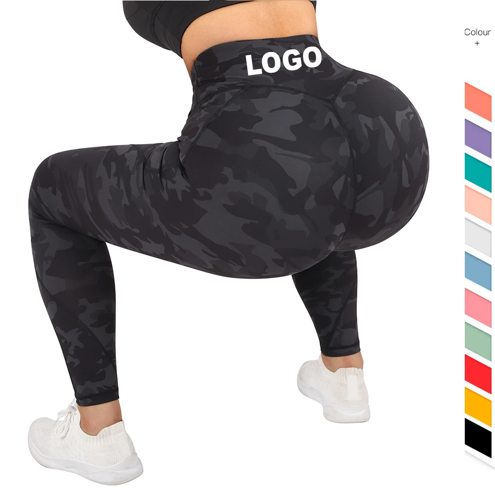 Custom logo Como Patter Nulux Fabric Light Weight Anti Slide Body Split Line Running Women Yoga  Gym Scrunch Butt Leggings