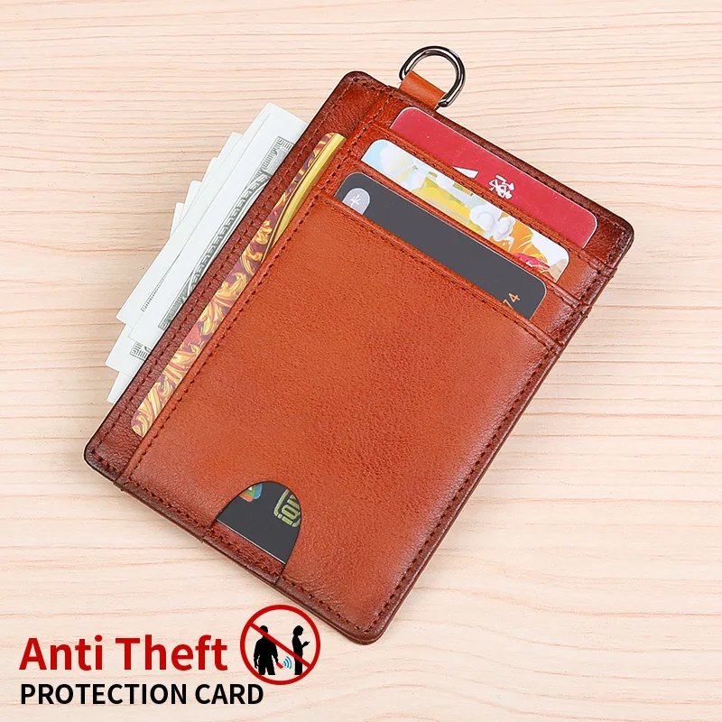 Leather ultra-thin card bag, minimalist top layer, cow pickup clip, one-piece card holder, high-end business card holder