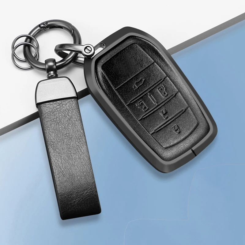Wholesale fashion leather aluminum alloy car key case cover For Toyota aluminum alloy car key case