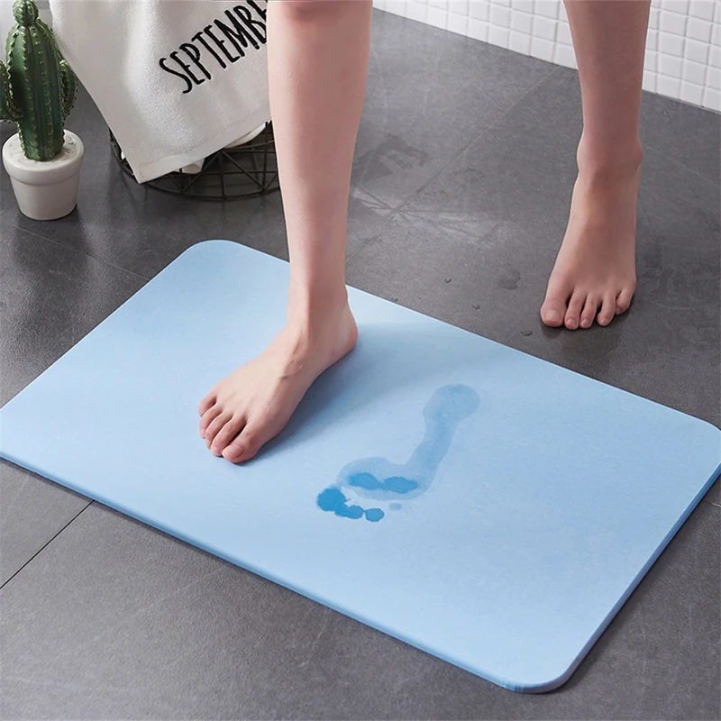 diatomite earth stone chenille rug luxury  bath mat non slip foot mat diatomite for bathroom