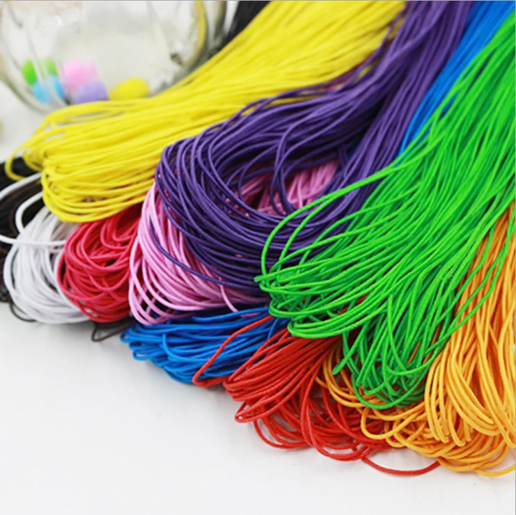  Colorful round elastic cord strong stretch polyester braided