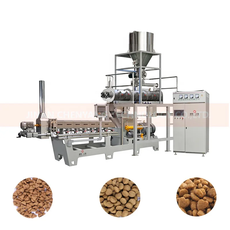 Automatic 500-5000kg/h double screw extruder pet food dog food processing line machine