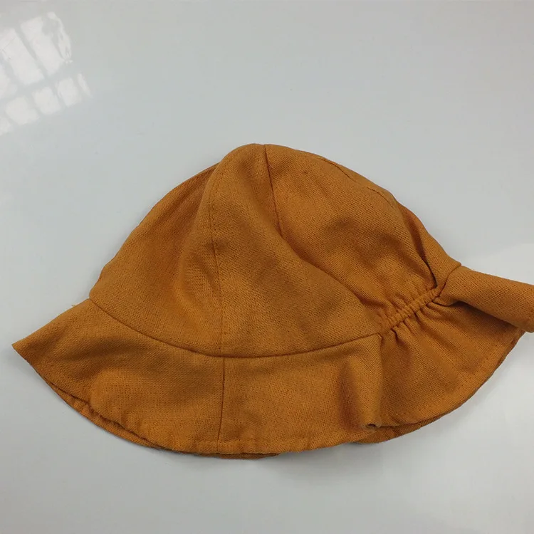 Linen Cotton Toddler Infant Summer Fishing Hats Floofy Sun Beach Bucket Hats