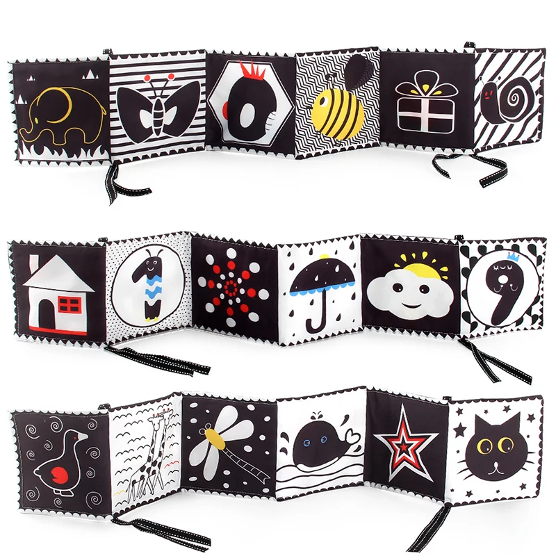 Early Learning Black & White Cloth Book Soft Toy for New Born Baby Monochrome Fabric Book Baby Toy